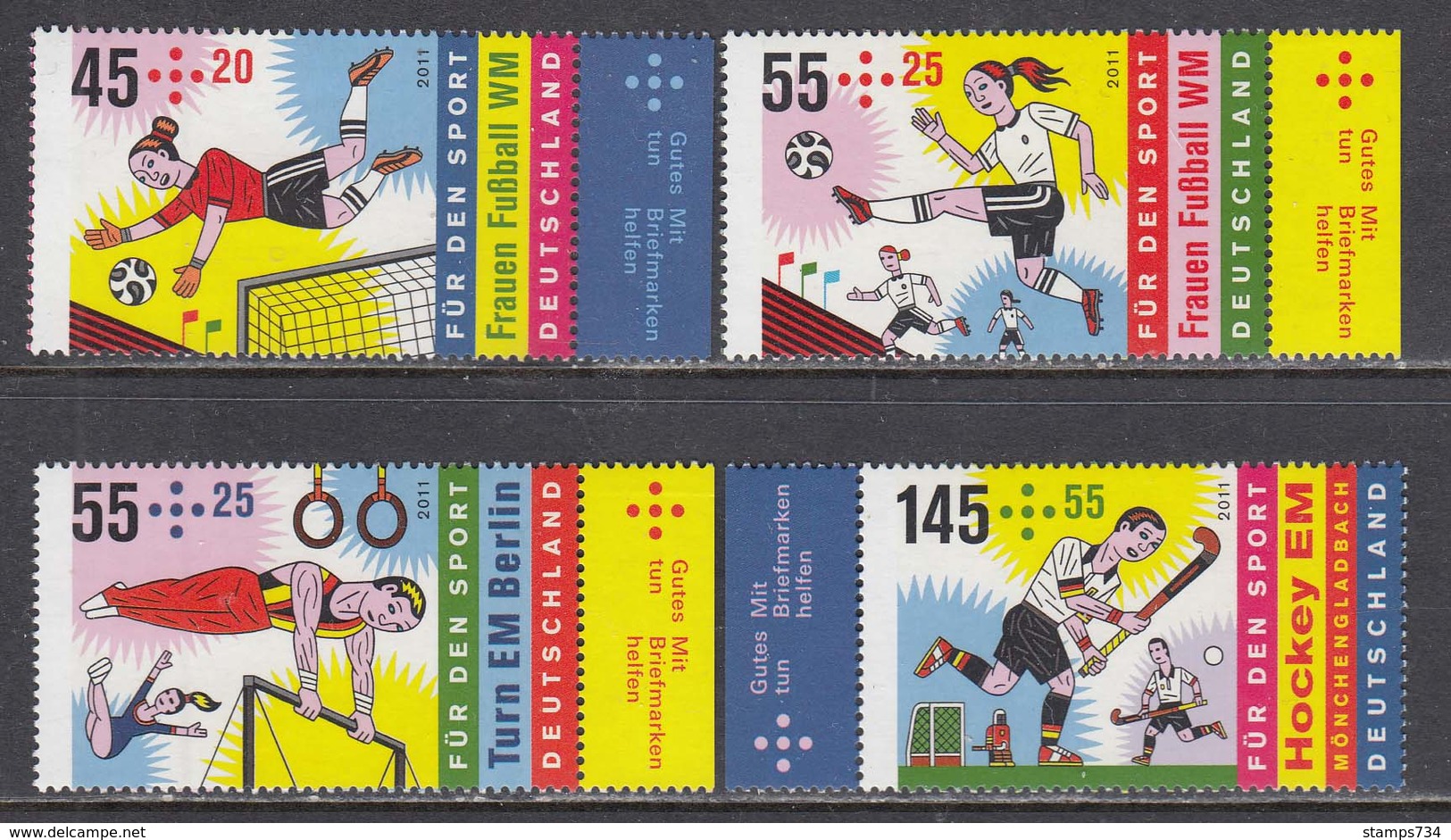 Germany 2011 - Sporthilfe, Mi-Nr. 2857/60, MNH** - Ungebraucht