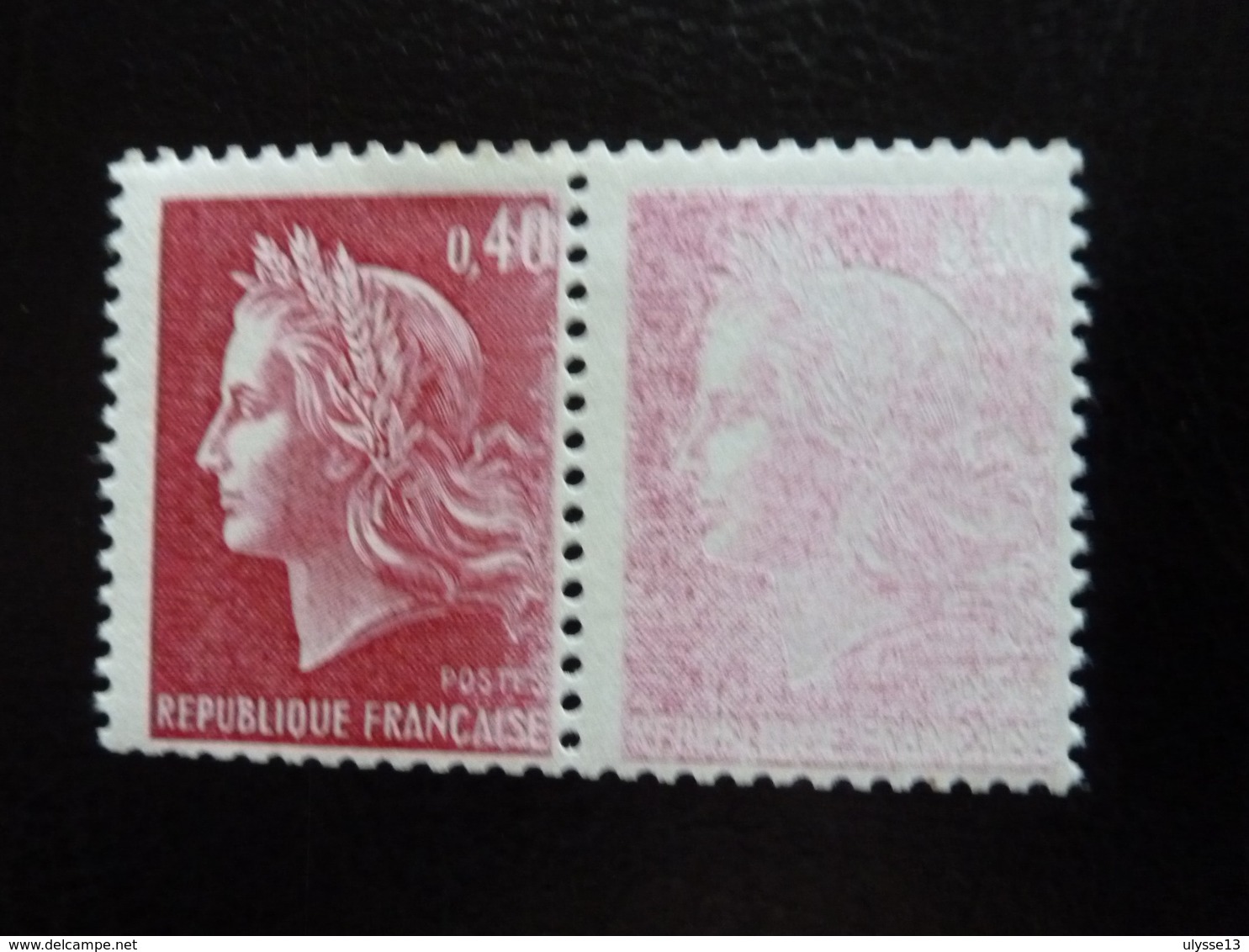 N° 1536B - 40c Rouge Carminé Neuf - Mauvais Encrage - 1967-1970 Marianne De Cheffer