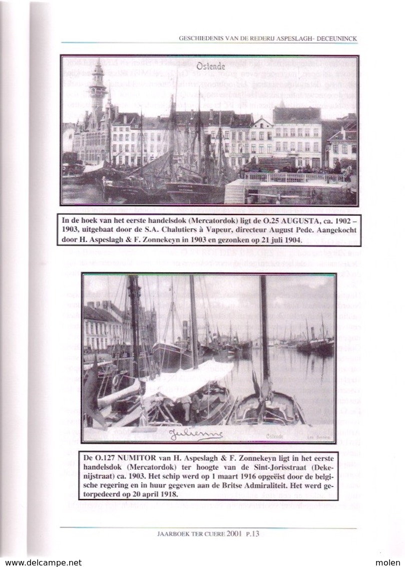 Jaarboek 2001 TER CUERE BREDENE & Oostende 140blz VISSERIJ REDERIJ ASPESLAGH OPEX DE BOLLE 100JAAR BREDENE AAN ZEE Z797M - Bredene