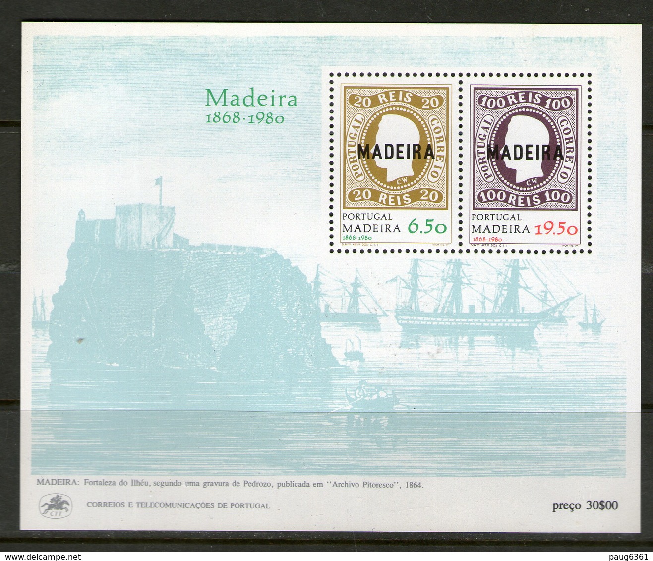 MADERE 1980 BLOC  1ER TIMBRE   YVERT  N°B1  NEUF MNH** - Madère