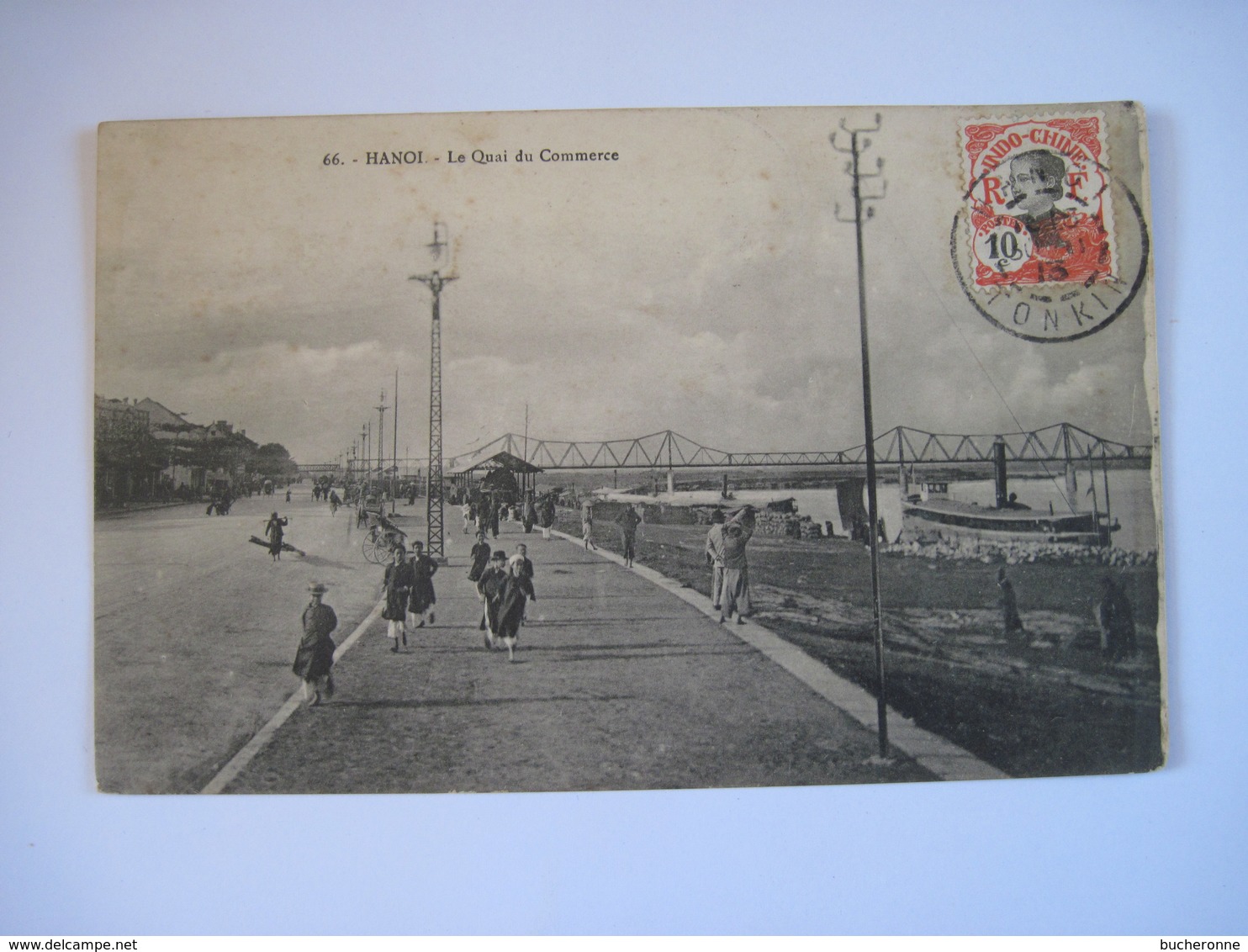 CPA INDOCHINE - VIETNAM / HANOI - Le Quai Du Commerce  1913 TBE Mais Reste Que L'image - Viêt-Nam