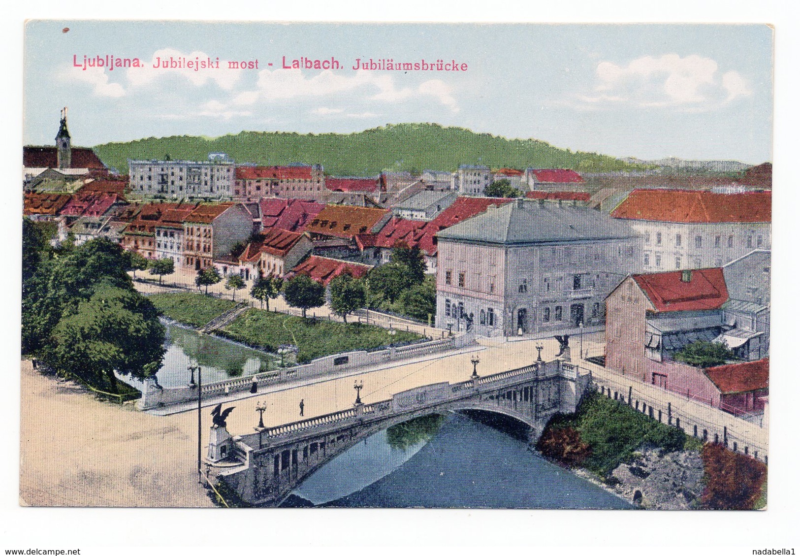 1920s AUSTRIA, SLOVENIA, LJUBLJANA, JUBILEE BRIDGE, ILLUSTRATED POSTCARD, MINT - Yugoslavia