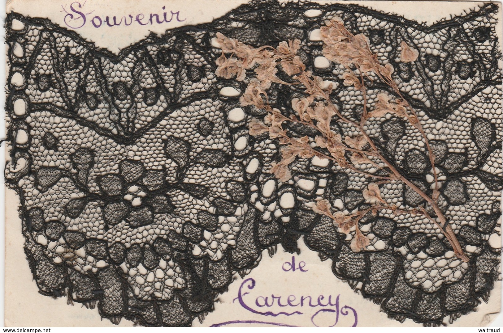 62--CARENCY--CORRESPONDANCE MILITAIRE--SOUVENIR AVEC DENTELLE NOIRE--VOIR LES 2 SCAN - Autres & Non Classés