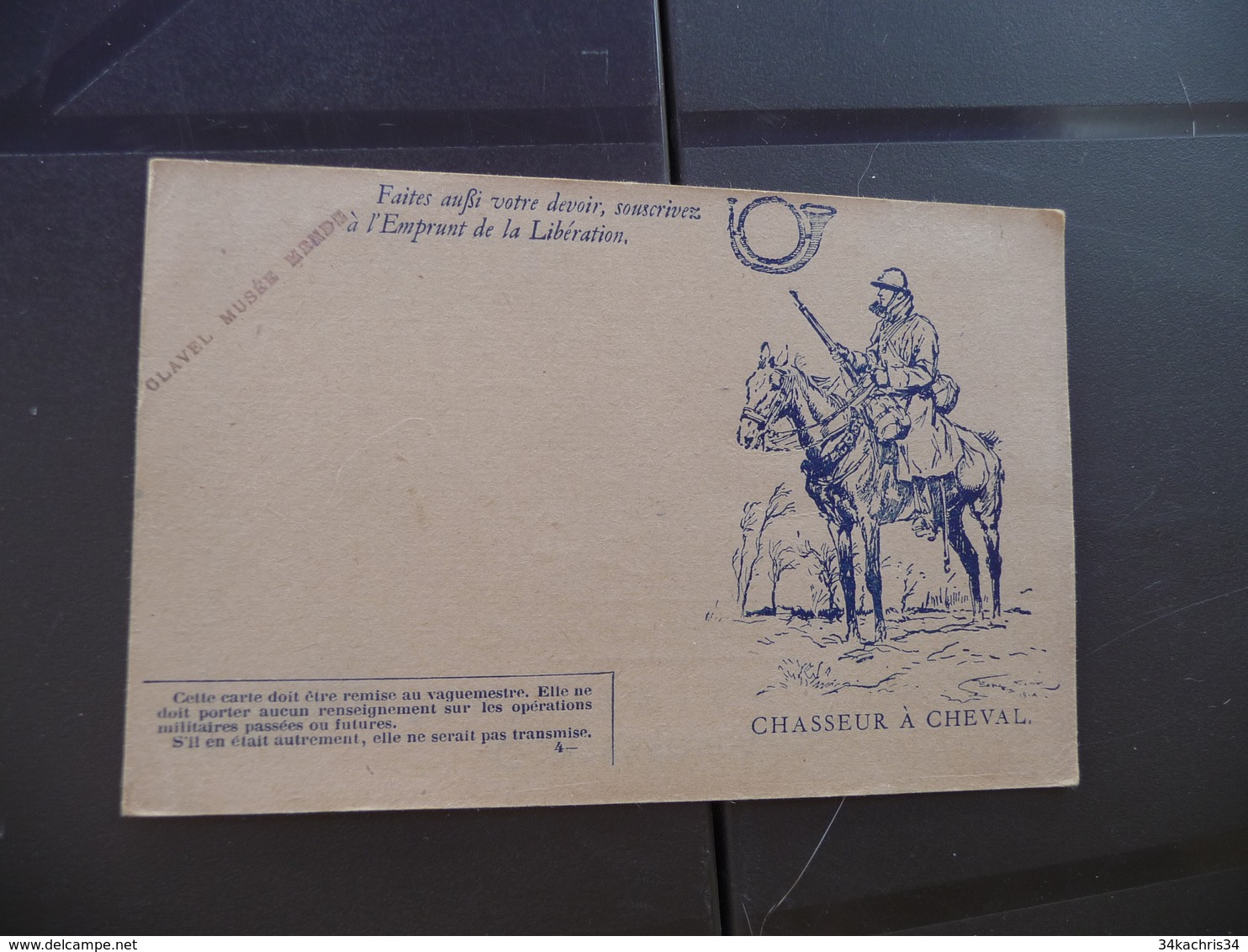 Carte De Franchise Militaire CPFM Illustrée Chasseur à Cheval - Briefe U. Dokumente