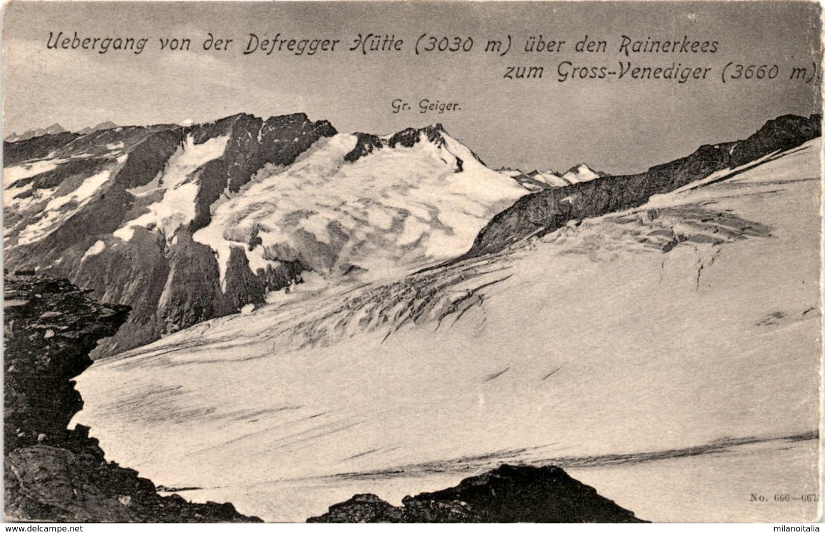 Uebergang Von Der Defregger Hütte über Den Rainerkees Zum Gross-Venediger * 25. 7. 1904 - Welt