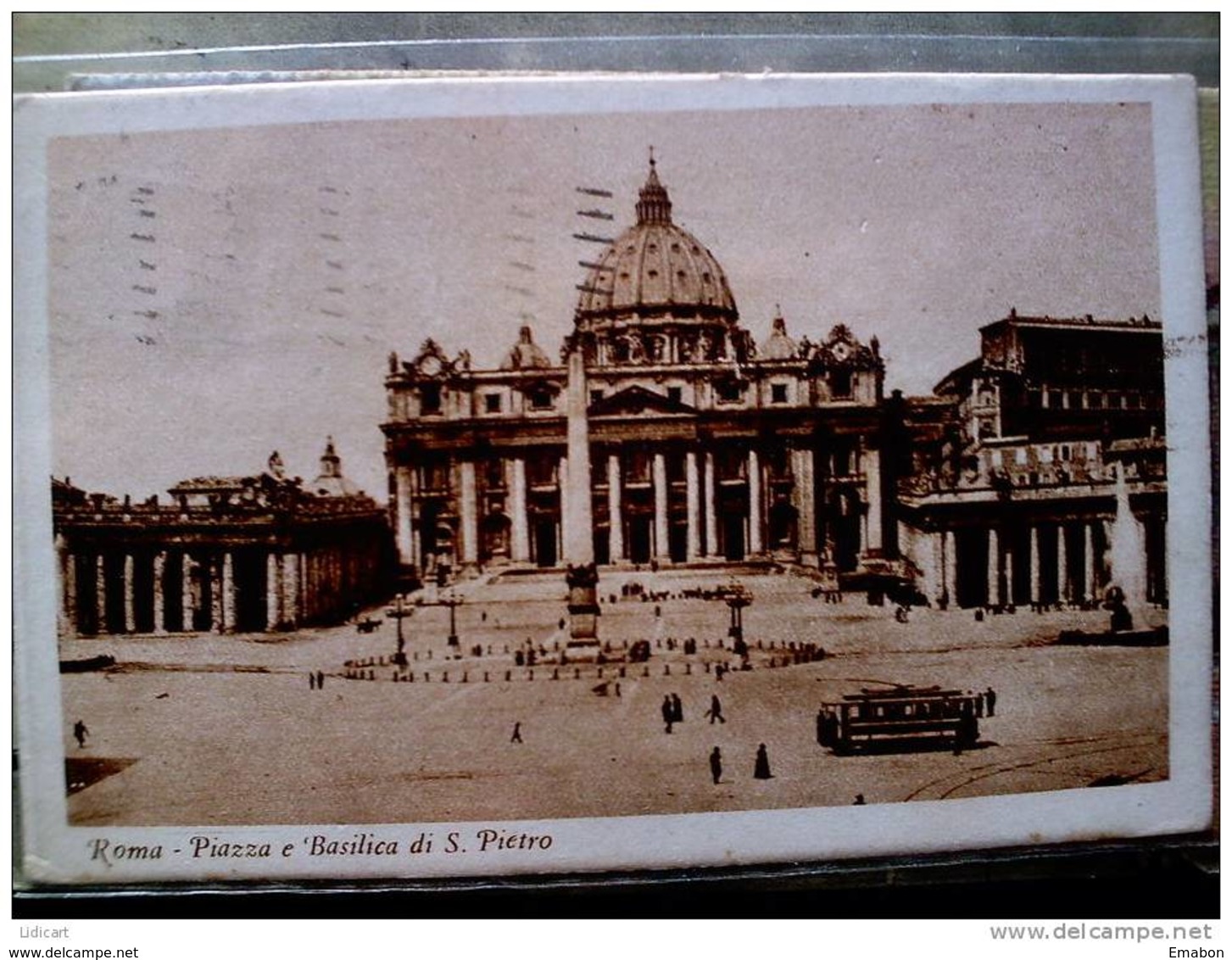 STATO CITTÀ DEL VATICANO - ( ROMA  ) PIAZZA E BASILICA DI SAN PIETRO ANIMATA - VIAGGIATA REGNO 1930 - Vaticano