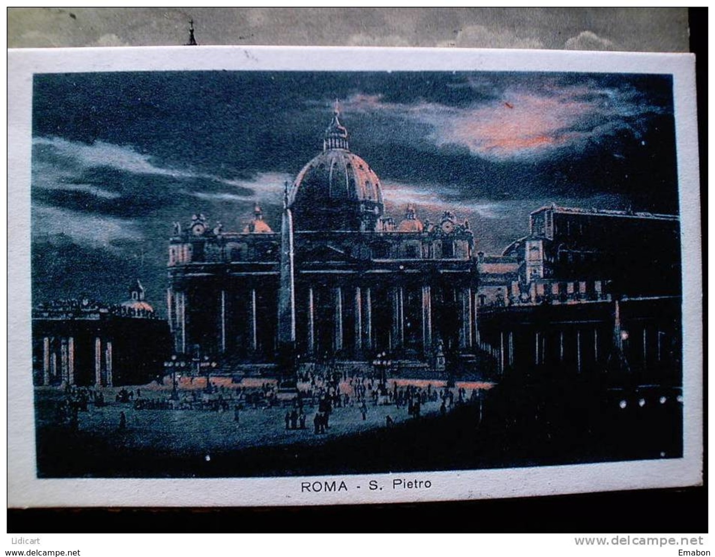 STATO CITTÀ DEL VATICANO - ( ROMA  ) SAN PIETRO NOTTURNO - TIMBRO A TARGHETTA SPAZIO RISERVATO ALLA  PUBBLICITÀ - Vatican