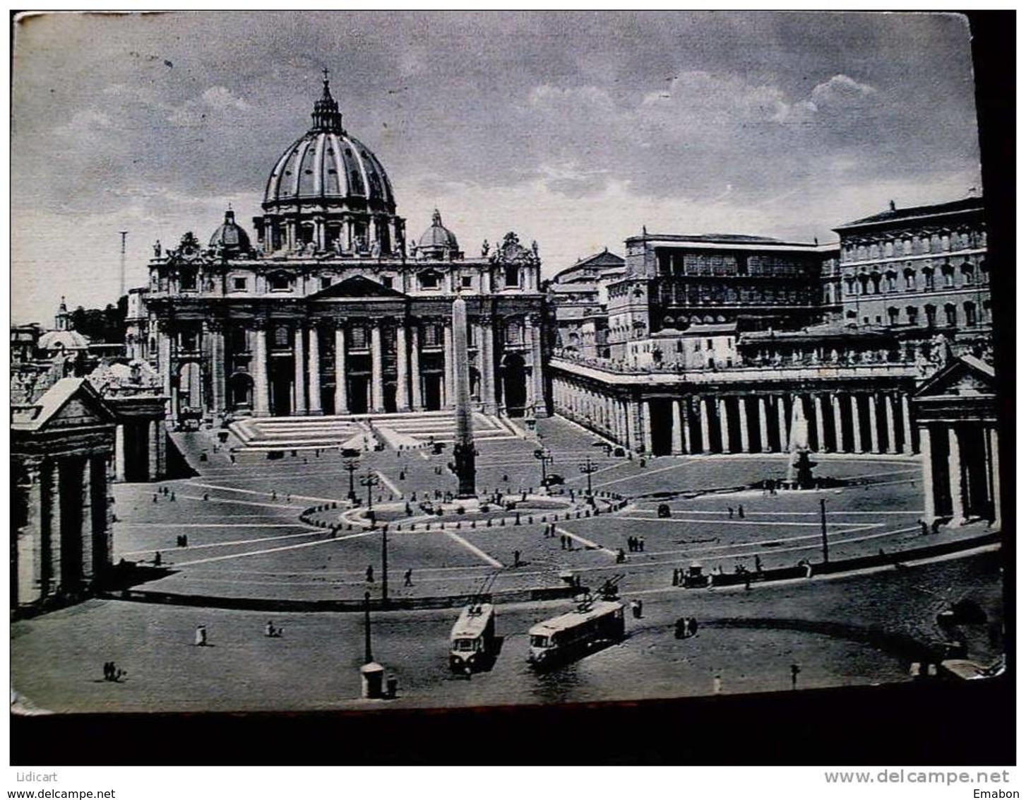 STATO CITTÀ DEL VATICANO - ( ROMA  ) PIAZZA SAN PIETRO E LA BASILICA - VIAGGIATA REPUBBLICA 1952 - Vaticano