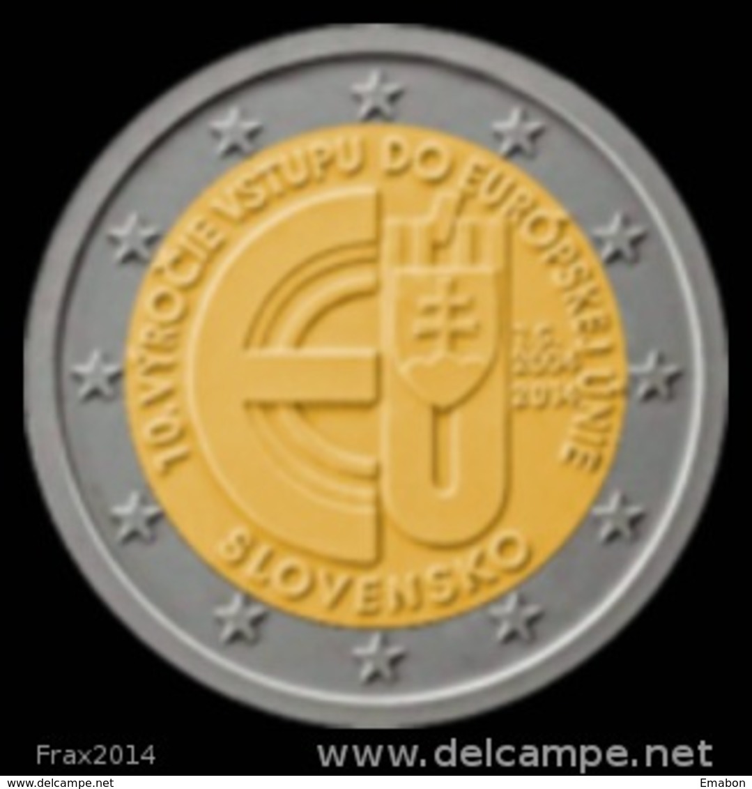 SLOVACCHIA 2014 - SLOVENSKO - 2 EURO COMMEMORATIVO INGRESSO UE - FIOR DI CONIO PROVENIENTE DA ROTOLINO - Slovacchia