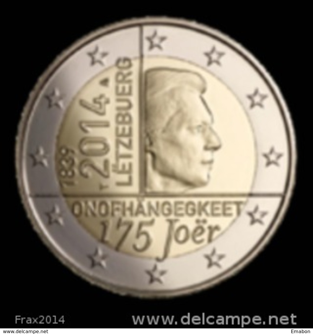 LUSSEMBURGO 2014 - LUXEMBOURG - 2 EURO COMMEMORATIVO INDIPENDENZA  - FIOR DI CONIO PROVENIENTE DA ROTOLINO - Lussemburgo