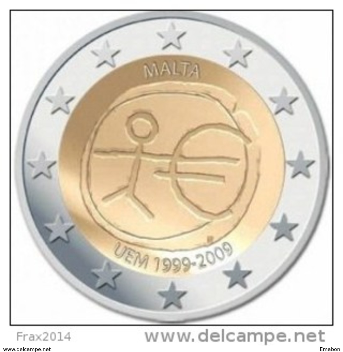 2 EURO ANNO 2009 10° ANNIVERSARIO DELL'EURO ( EMU ) FDC ( UNC ) da ROTOLINO 20 MONETE ( VEDI DESCRIZIONE )