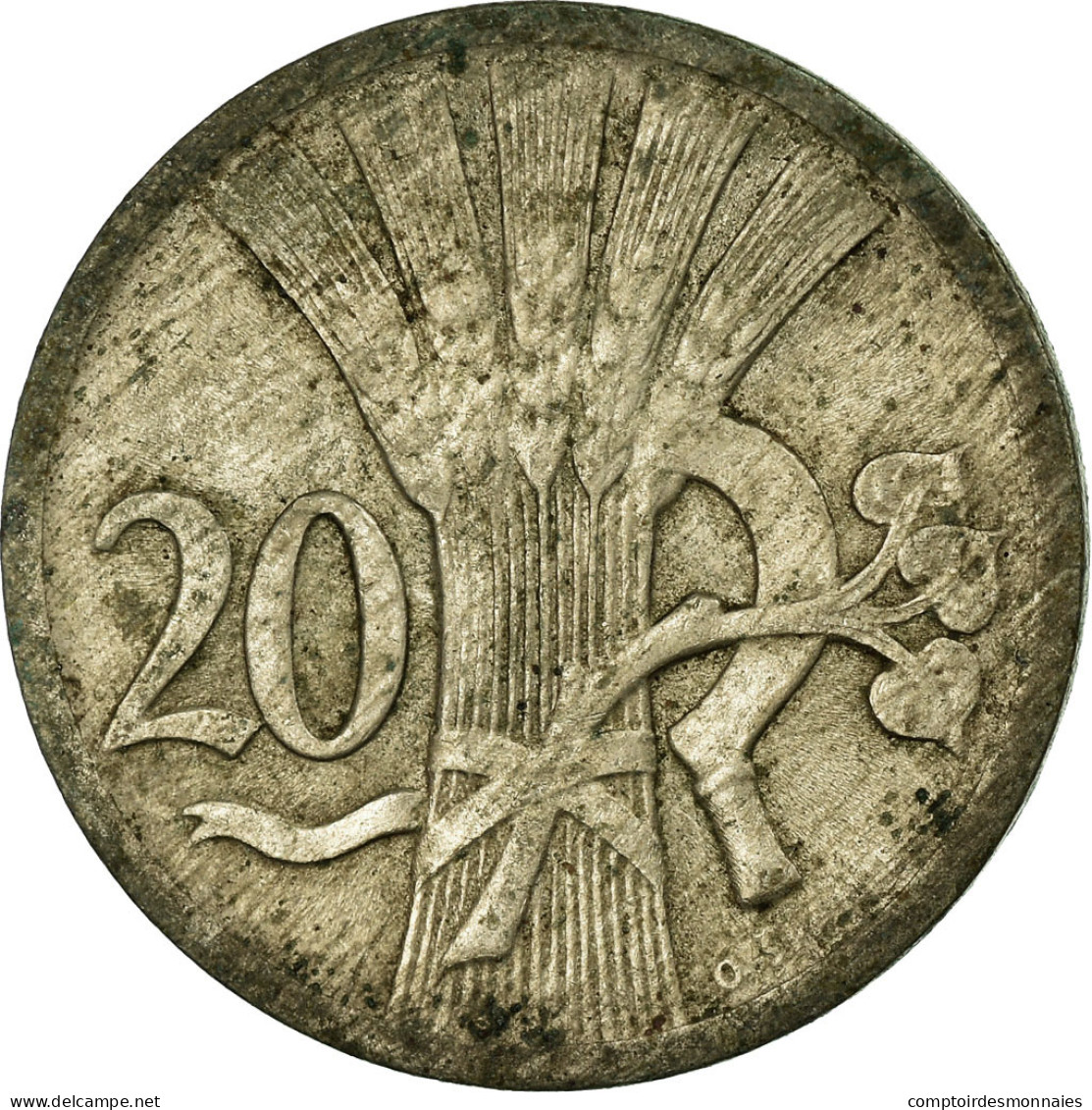 Monnaie, Tchécoslovaquie, 20 Haleru, 1928, TTB, Copper-nickel, KM:1 - Tchécoslovaquie