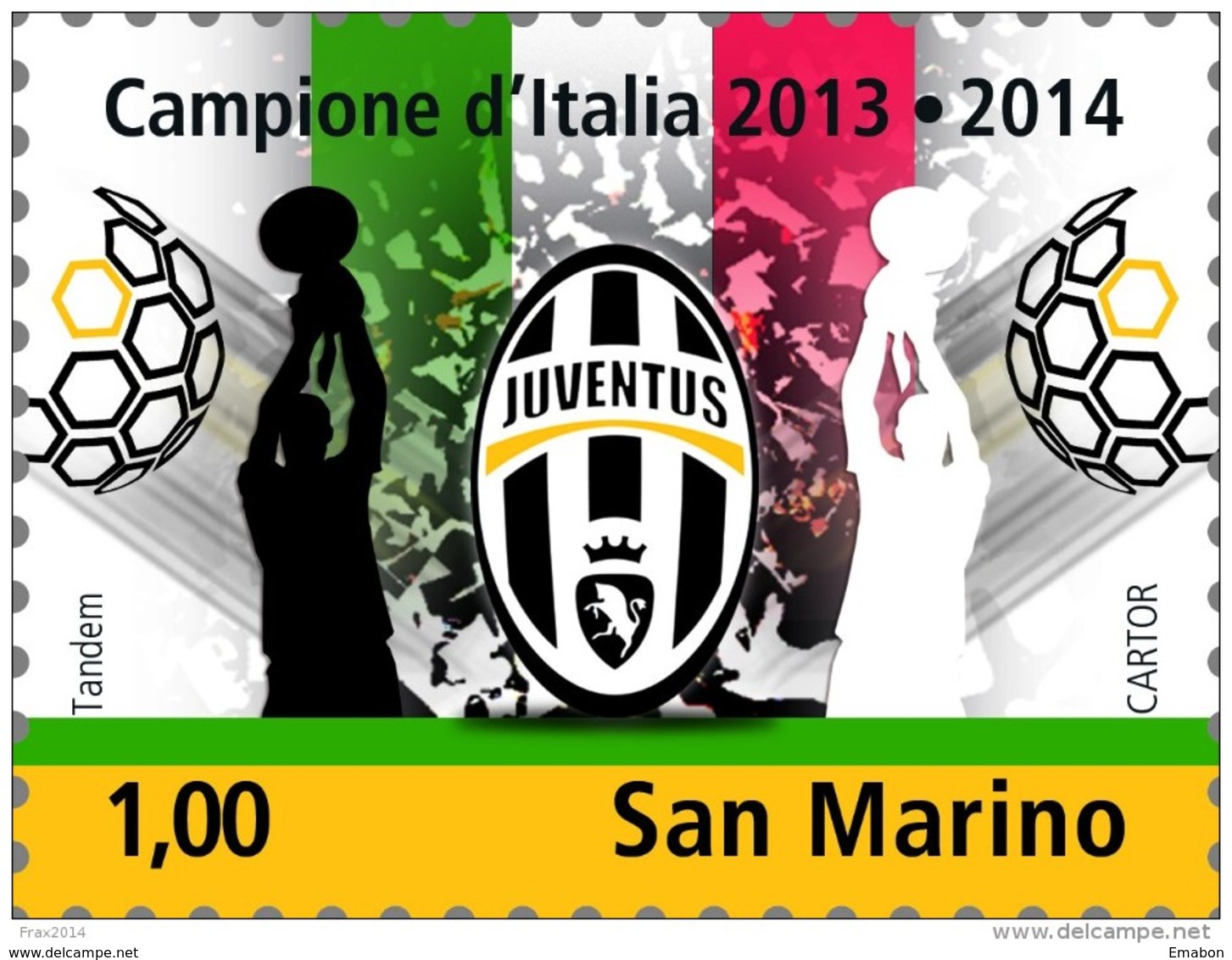 REPUBBLICA DI SAN MARINO -  ANNO 2014  - SPORT CALCIO JUVENTUS CAMPIONE - NUOVI  MNH ** - Nuovi