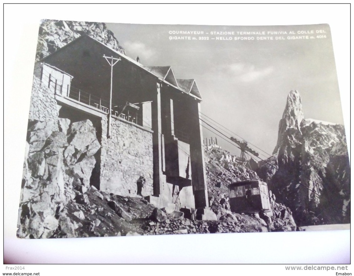 ITALY - COURMAYEUR  - ( AOSTA ) STAZIONE FUNIVIA COLLE DEL GIGANTE  - VIAGGIATA ANNO 1958 ( LIRE 15 ) - Altri & Non Classificati