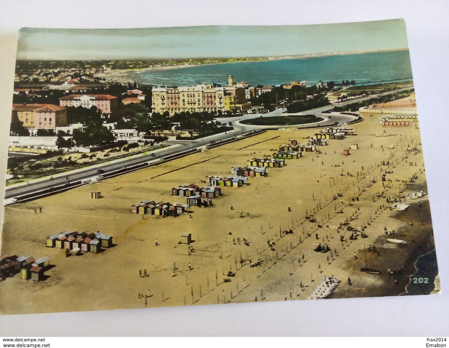 ITALY - RIMINI - ( RIMINI ) SPIAGGIA DALL' AEREO - VIAGGIATA 1956 - Rimini