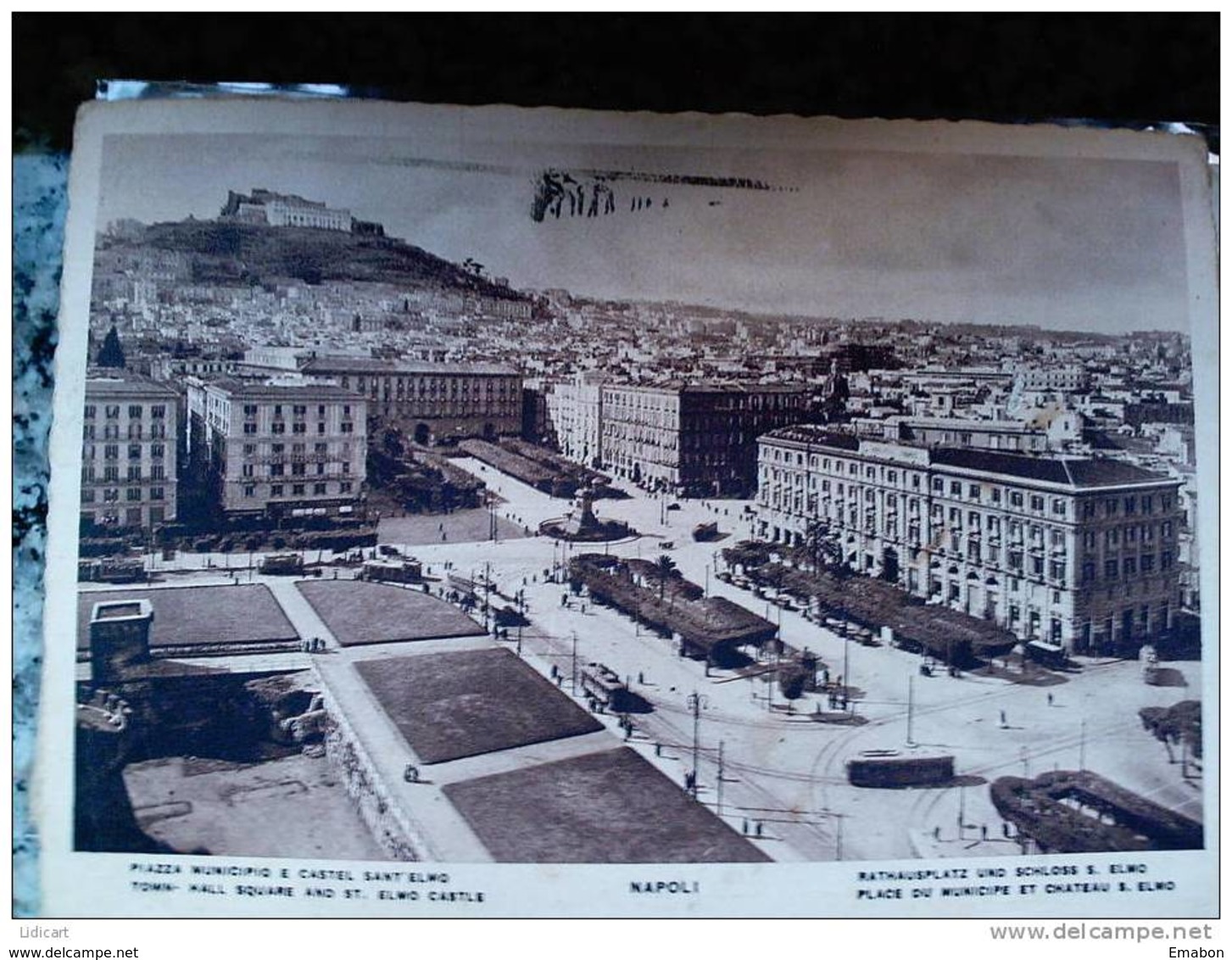 ITALY CAMPANIA - NAPOLI ( NAPOLI ) PIAZZA MUNICIPIO  E CASTEL SANT' ELMO - VIAGGIATA REGNO 1940 - Napoli