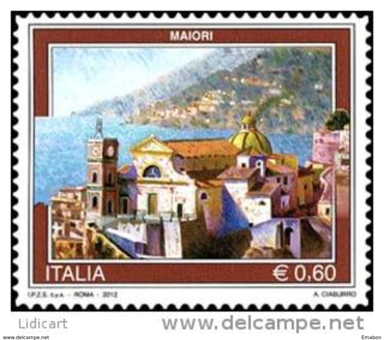 REPUBBLICA ITALIANA  ITALY  ANNO 2012 - TURISTICA BAVENO, MAIORI,  MONTECASSINO, USTICA, MANIFESTO ENIT  -  NUOVI MNH ** - 2011-20:  Nuovi