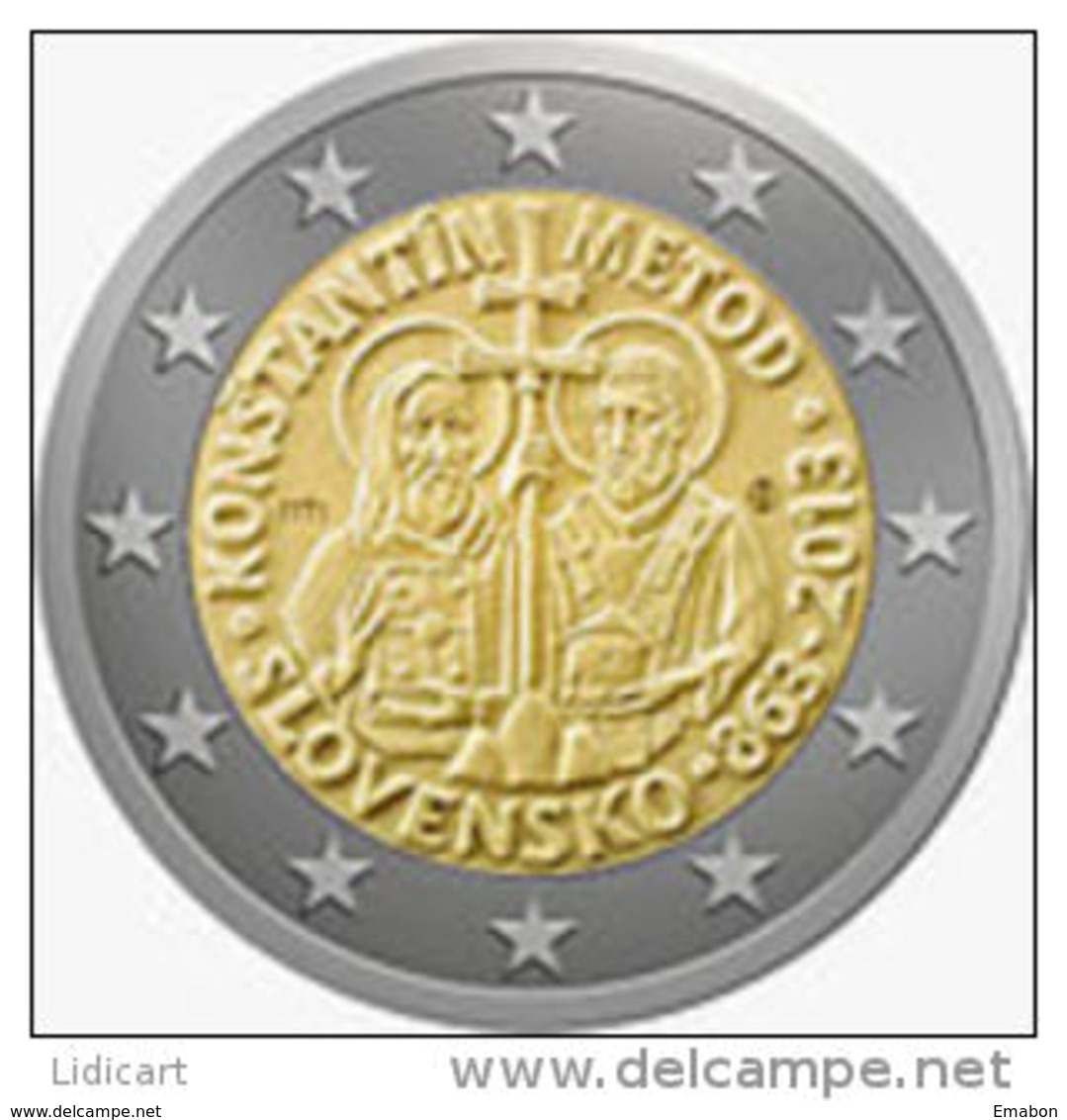 SLOVACCHIA -  SLOVENSKO  - 2 EURO ANNO 2013 - CIRILLO E METODIO - FIOR DI CONIO PROVENIENTE DA ROTOLINO - Slovacchia