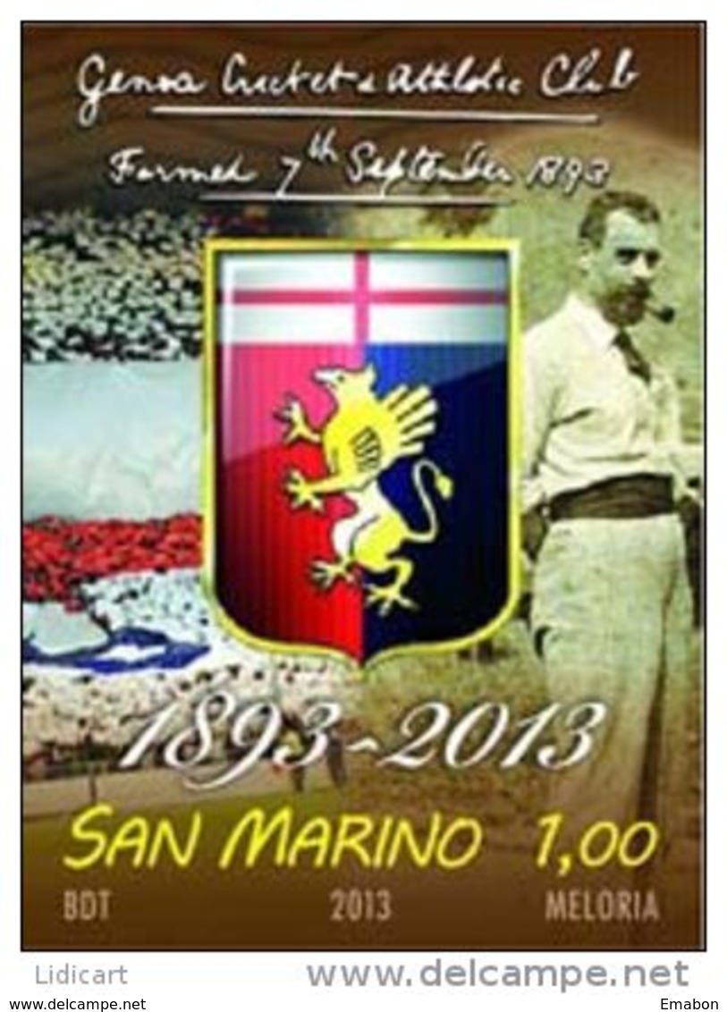 REPUBBLICA DI SAN MARINO - ANNO 2013 -  SPORT CALCIO GOLF GENOA - NUOVI   ** MNH - Nuovi