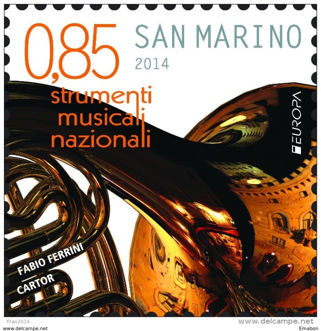 REPUBBLICA SAN MARINO - ANNO 2014  - EUROPA STRUMENTI MUSICALI  TROMBA, TIPICO CORNO -  NUOVI  MNH ** - Ongebruikt