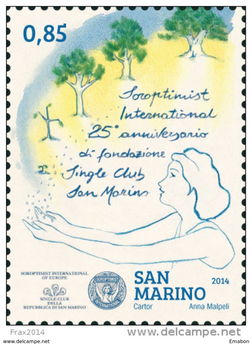 REPUBBLICA SAN MARINO - ANNO 2014  - SOROPTIMIST INTERNATIONAL SINGLE CLUB  -  NUOVI  MNH ** - Nuovi