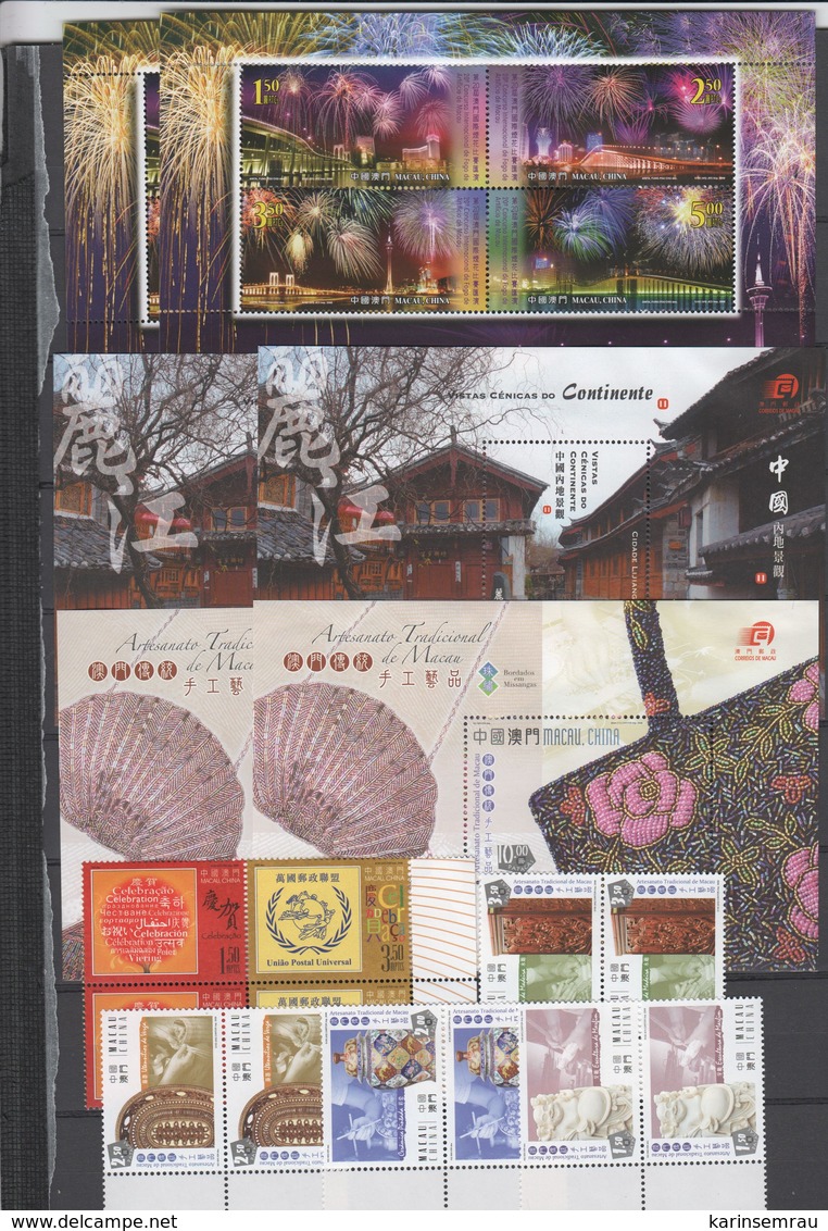 Macao  2008 , Lot Mit Postfrischen Marken Und Bloecken - Unused Stamps