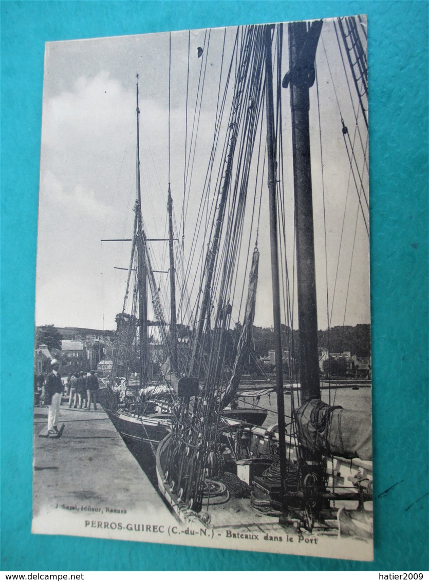 PERROS GUIREC - Bateaux Dans Le Port  - Voyagée En 1923 - Belle Persepctive - Perros-Guirec