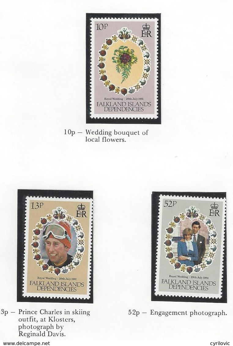 Falkland Islands Dependencies, 1981, MNH, Royal Wedding Prince Charles & Lady Diana - Falklandeilanden