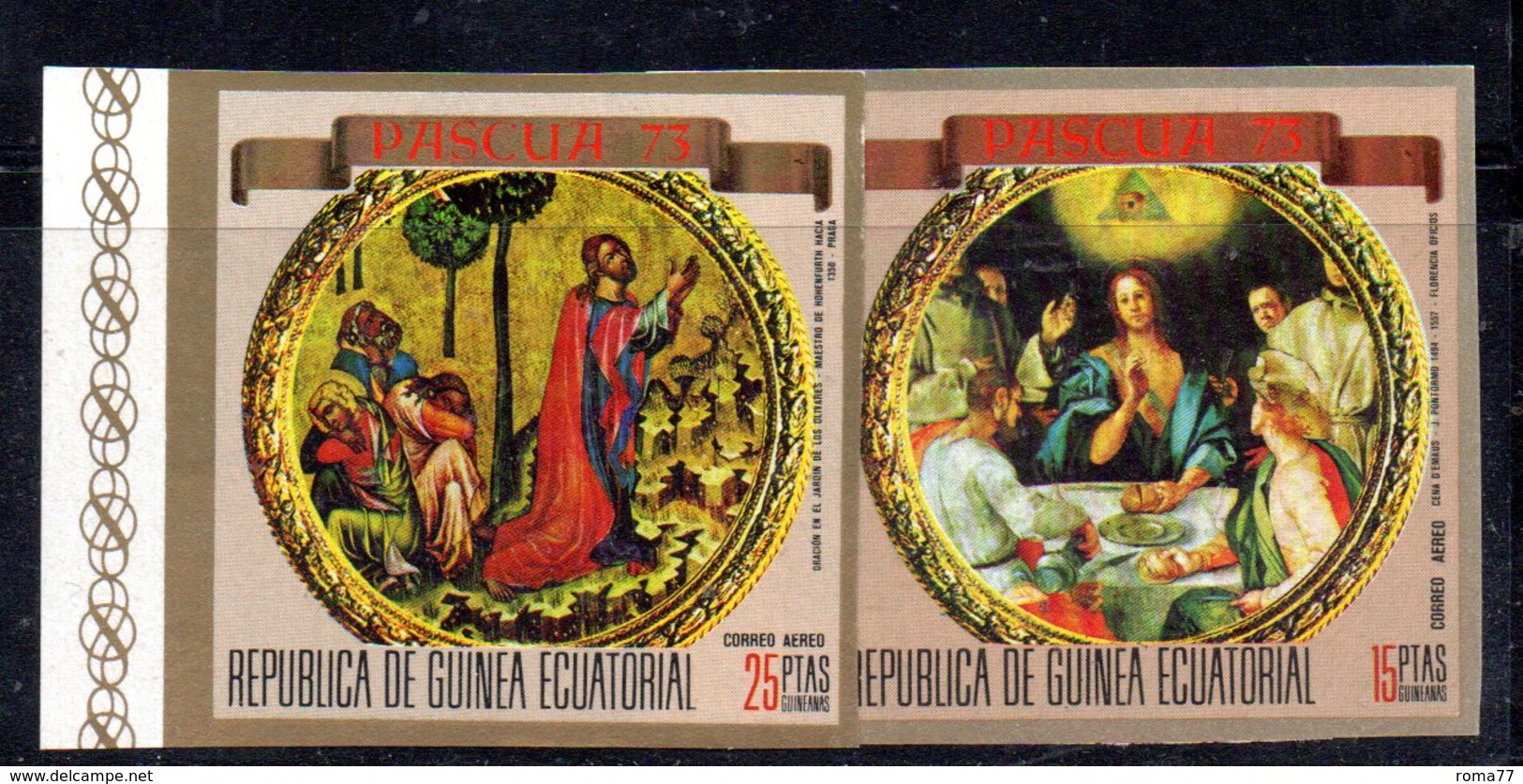 ETP360 - GUINEA EQUATORIALE 1973, AEREA Serie NON Dentellata. ***  MNH (2380A) . PASQUA - Pâques