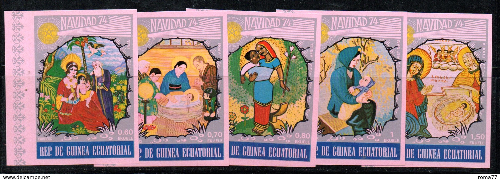 ETP364 - GUINEA EQUATORIALE 1974,  Serie NON Dentellata. ***  MNH (2380A) . NATALE CHRISTMAS - Natale