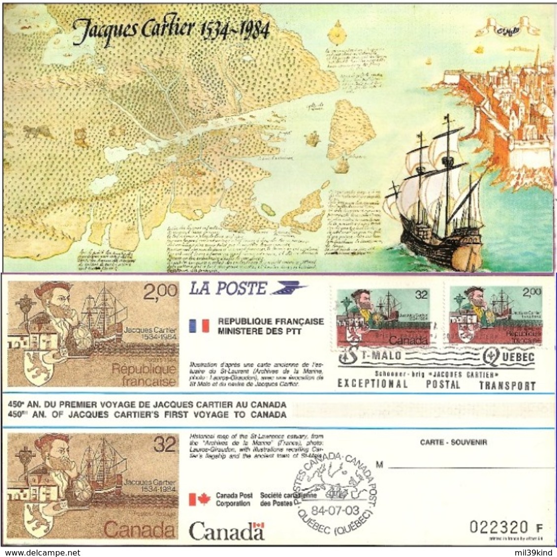 FRANCE - BLOC SOUVENIR N° 2307 Du 450° Anniversaire Du Premier Voyage De Jacques Cartier St Malo - Blocs Souvenir