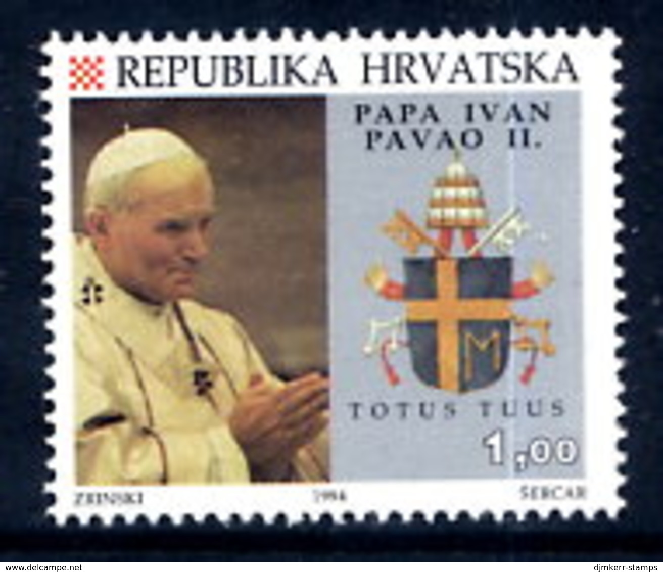 CROATIA 1994 Papal Visit MNH / **.  Michel 291 - Croatia