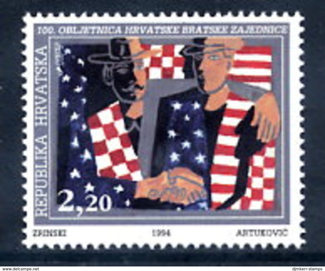 CROATIA 1994 Croatian Fraternal Union In USA MNH / **.  Michel 289 - Croazia