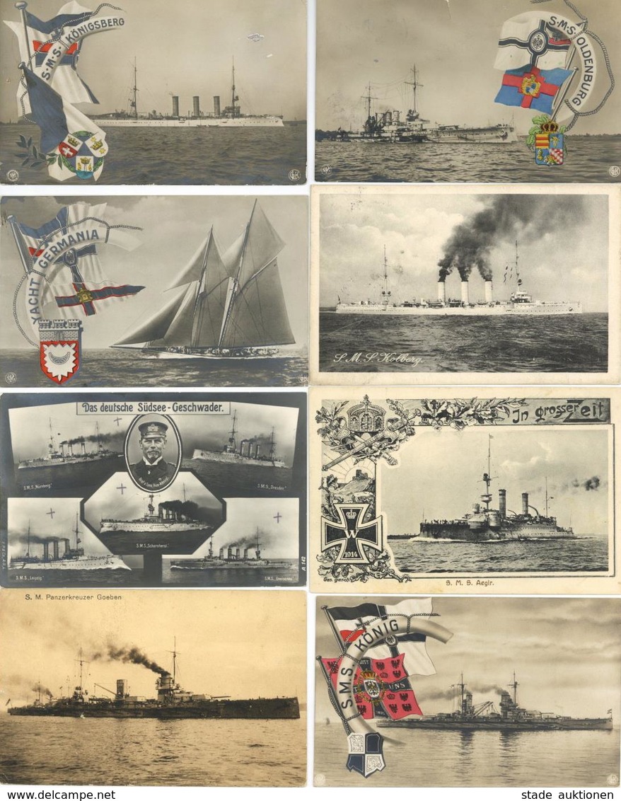 Marine Schiff Partie Mit über 70 Ansichtskarten Mit Marineschiffpoststempel I-II Bateaux Bateaux - Guerra