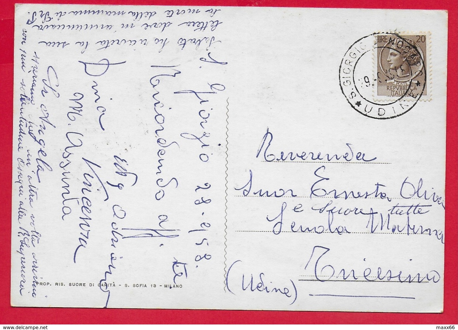 CARTOLINA VG ITALIA - Santa Bartolomea CAPITANIO - Suore Di Carità - 10 X 15 - 1958 - Santi