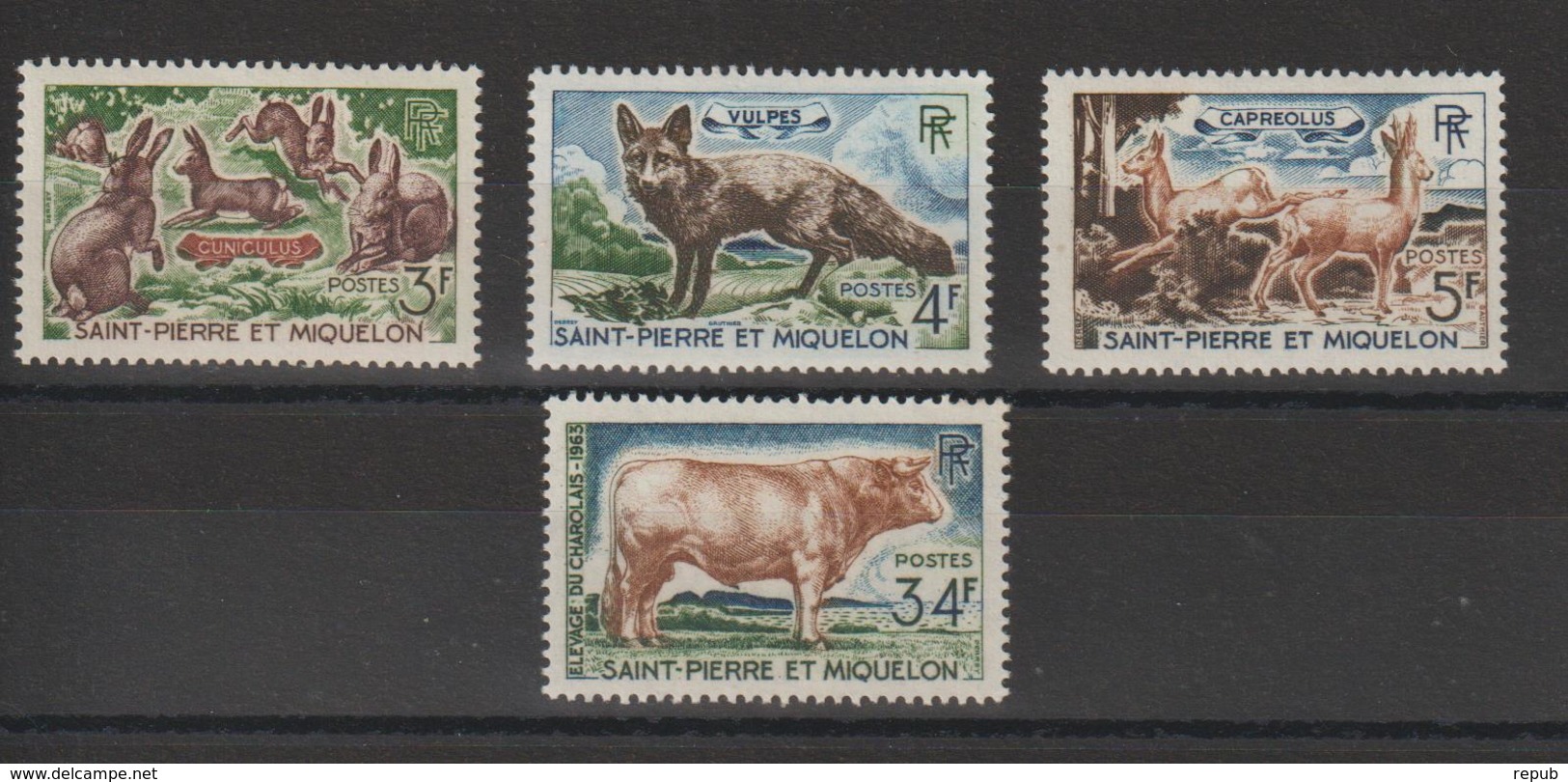 Saint Pierre Et Miquelon 1964 Animaux 372-75 4 Val ** MNH - Neufs