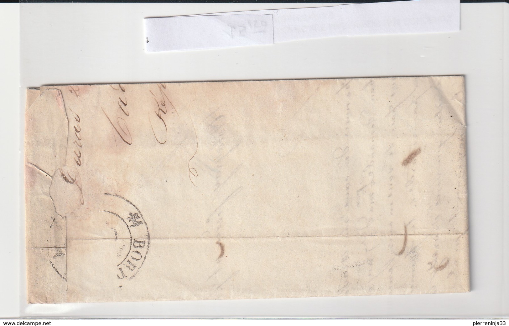Lettre Avec Cursive 45 Duras (lot Et Garonne), Cachet Type12 Bordeaux + Taxe 3, 1838 - 1801-1848: Precursori XIX