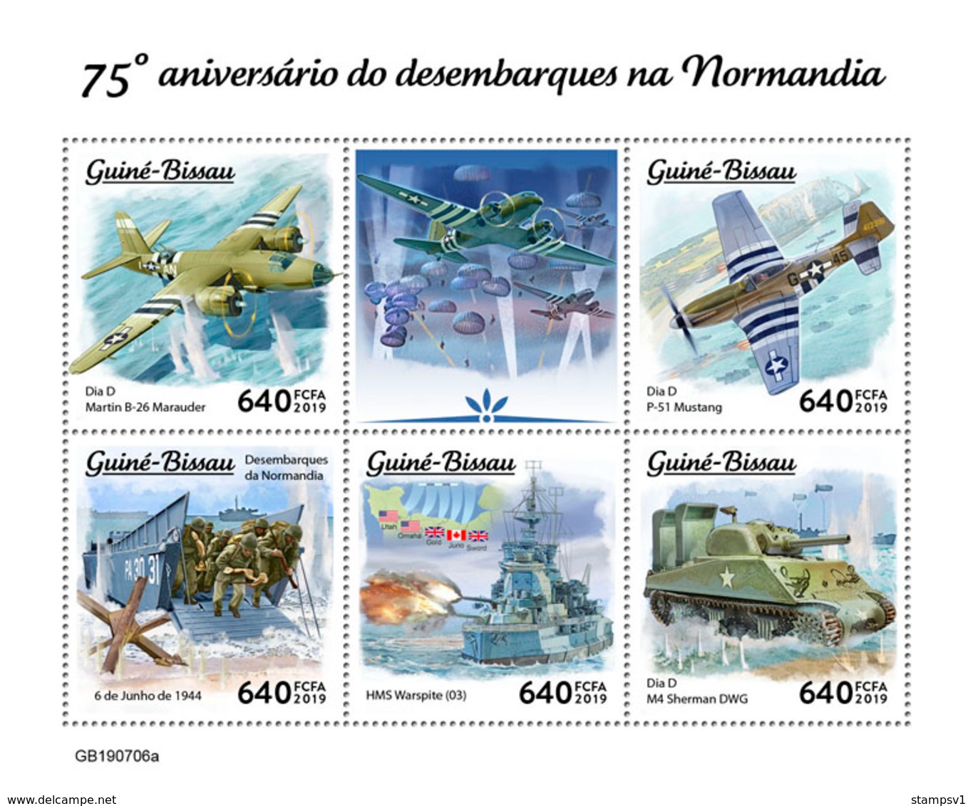 Guinea Bissau. 2019 75th Anniversary Of Normandy Landings. (0706a)  OFFICIAL ISSUE - 2. Weltkrieg