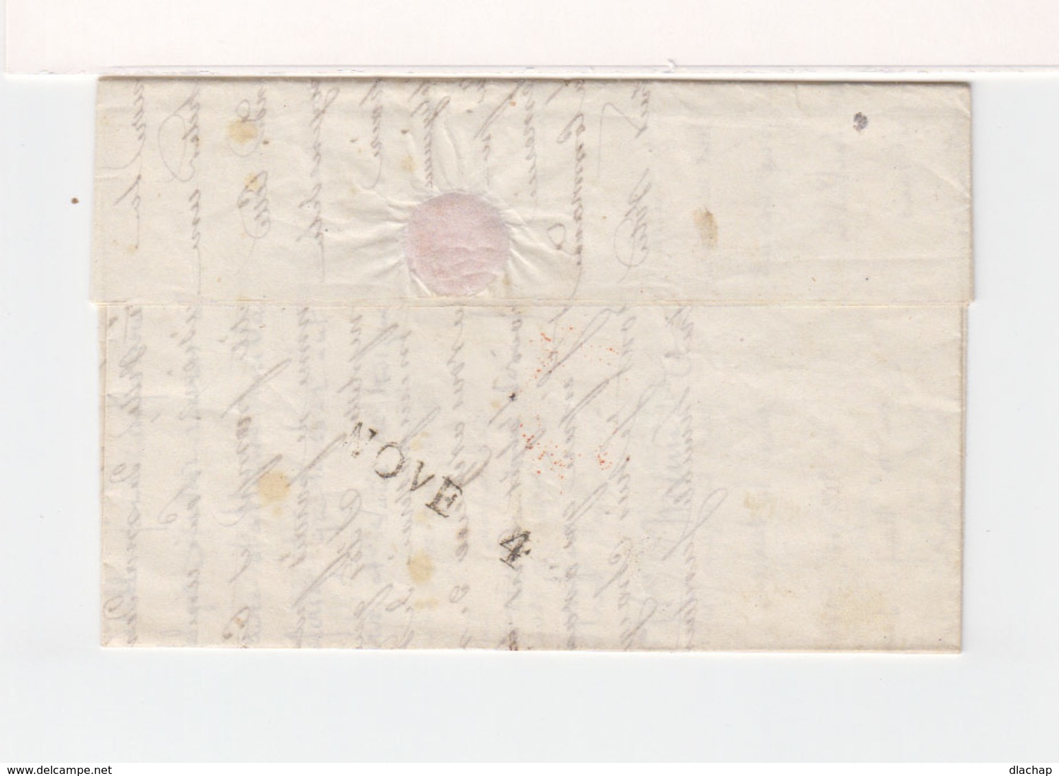 Sur LAC Pour Bonneville CAD Rouge Genéve 3 Nov. 1847. Cachet Linéaire Nove 4. (2476x) - Postmark Collection