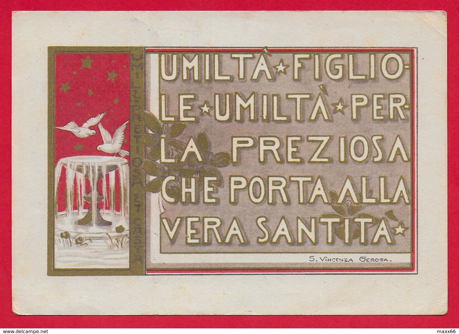 CARTOLINA VG ITALIA - Umiltà Perla Preziosa Che Porta Alla Santità - S. Vincenza GEROSA Suore Di Carità - 10 X 15 - 1959 - Santi