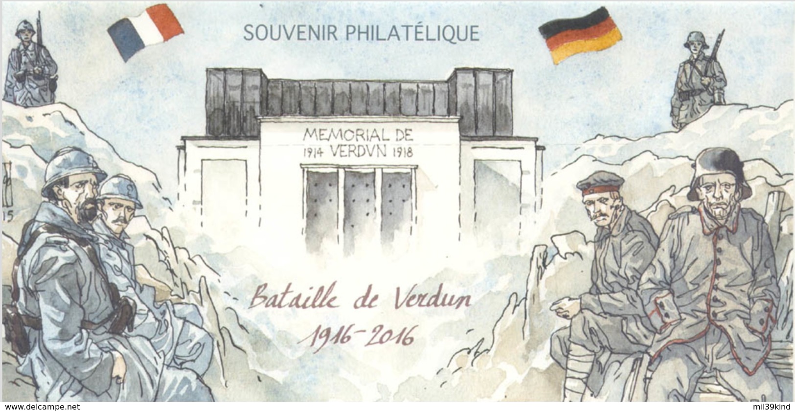 TIMBRE - FRANCE - BLOC SOUVENIR - Bataille De VERDUN - Souvenir Blocks & Sheetlets