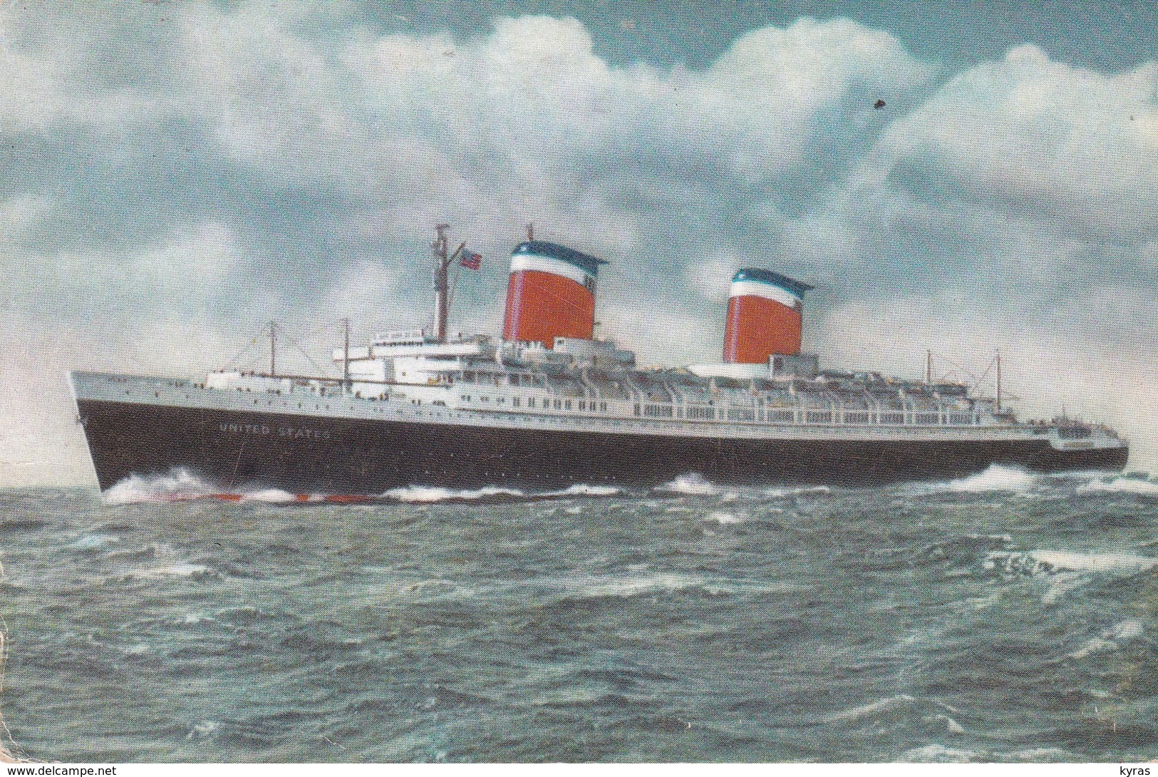 Cpsm  9x14 PAQUEBOT S/S  " UNITED STATES  " Holland America Lines ( Length 990 Ft. / 51.821 T.) - Paquebots