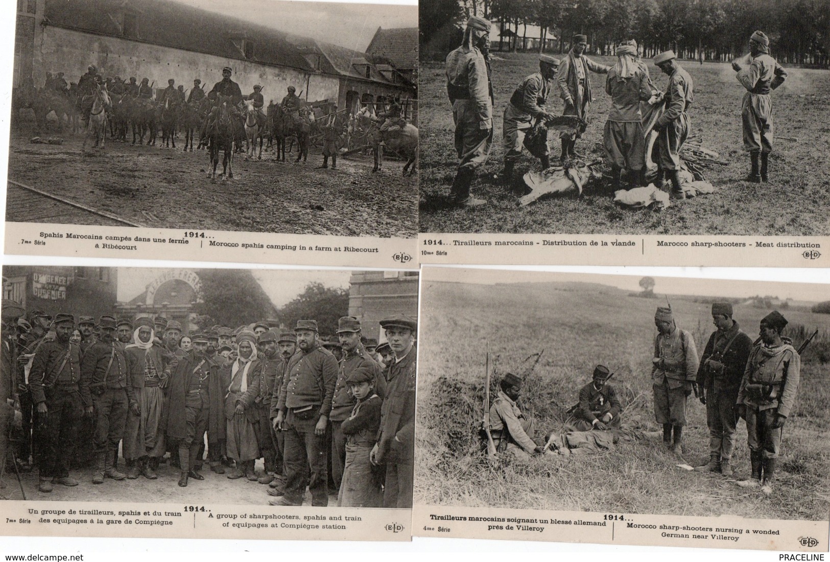 GUERRE 14/18-SPAHIS-MILITAIRES ALGERIENS-AOCAINS-ZOUAVES-LOT DE 11 CARTES - Guerre 1914-18
