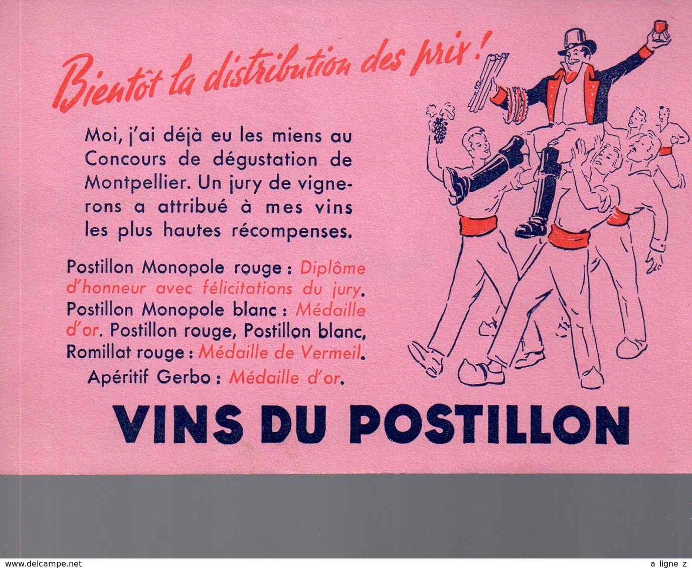 REF EX2 : Buvard Vins Du Postillon - Autres & Non Classés