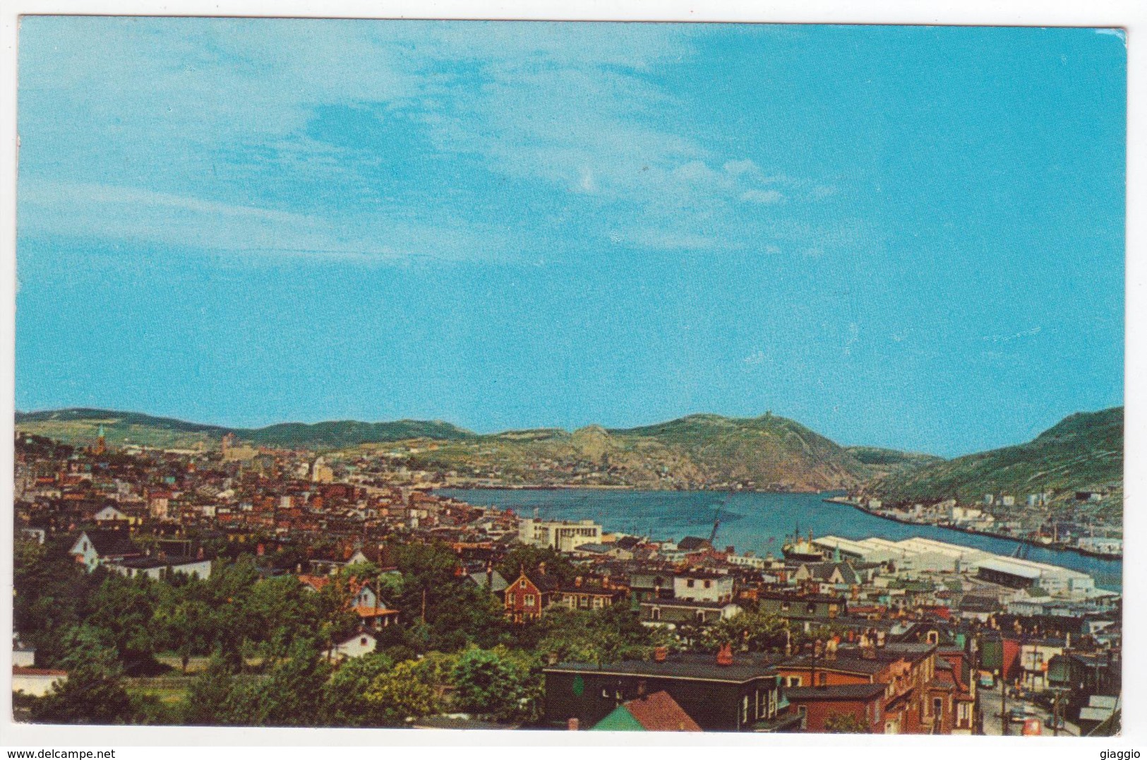 °°° 13749 - CANADA - VIEW OF CITY AND HARBOUR OF ST. JOHN'S SHOWING THE FINGER PIER - 1964 With Stamps °°° - St. John's