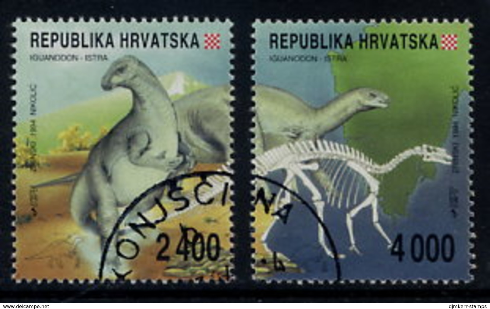 CROATIA 1994 Dinosaur Fossils In Istria Used.  Michel 268-69 - Croacia