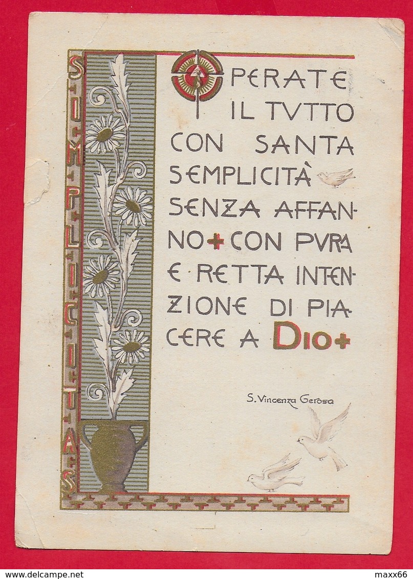 CARTOLINA VG ITALIA - Operate Il Tutto Con ... - S. Vincenza GEROSA - Suore Di Carità - 10 X 15 - 1953 FELTRE - Heiligen