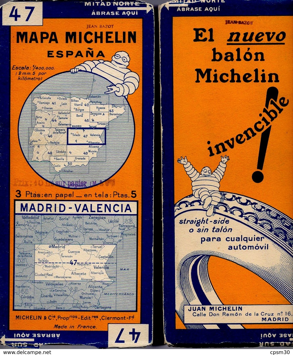 Carte Géographique MICHELIN - N° 047 MADRID - VALENCIA N° 2820-15 - Roadmaps