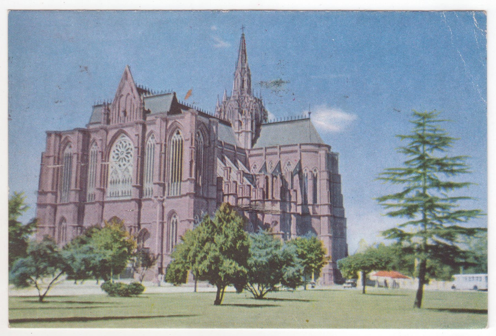 °°° 13752 - ARGENTINA - CATEDRAL DE LA CIUDAD DE LA PLATA - PUBBLICITA PENTOTHAL SODIUM - With Stamps °°° - Argentina