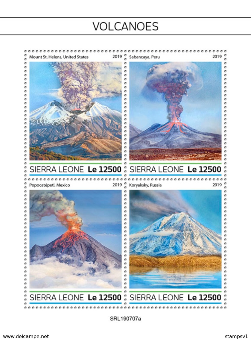 Sierra Leone. 2019 Volcanoes. (0707a)  OFFICIAL ISSUE - Volcanos